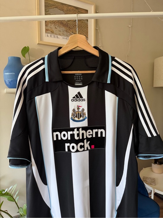adidas Other - adidas Newcastle United Black & White Striped Soccer Jersey with Light Blue Trim